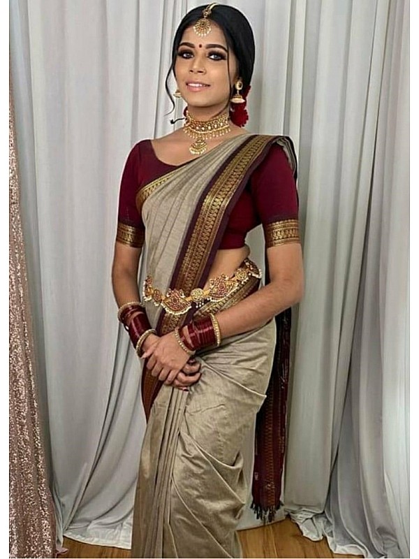 _Lichi Soft Silk Jacquard Woven saree, Heavy Golden Border saree, Jacquard  Fabric saree, Kanjivaram saree, Banarasi