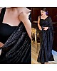 Black georgette all over sequence  work saree