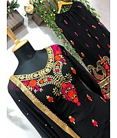 Black georgette embroidery worked salwar suit - Fashiond ...