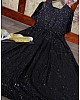 Black georgette heavy sequence work party wear gown
