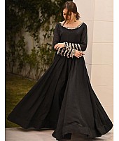 Black georgette partywear gown