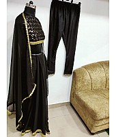 Black georgette sequence work partywear saree