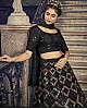 Black net sequence embroidered work wedding and party wear lehenga choli