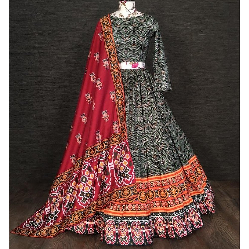 Black vaishali silk printed embellish sequins work traditional lehenga choli