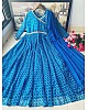 Blue georgette printed gown