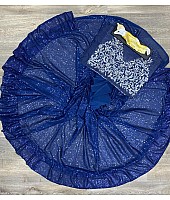 Blue georgette sequence work partywear saree