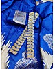 Blue soft silk jacquard work ready to wear saree