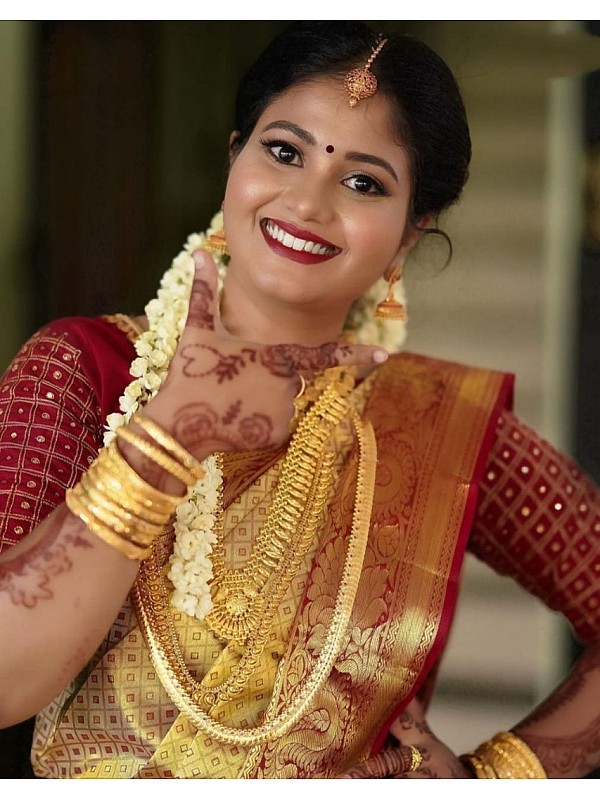 Wedding Wear Printed Gold Wedding Silks Saree