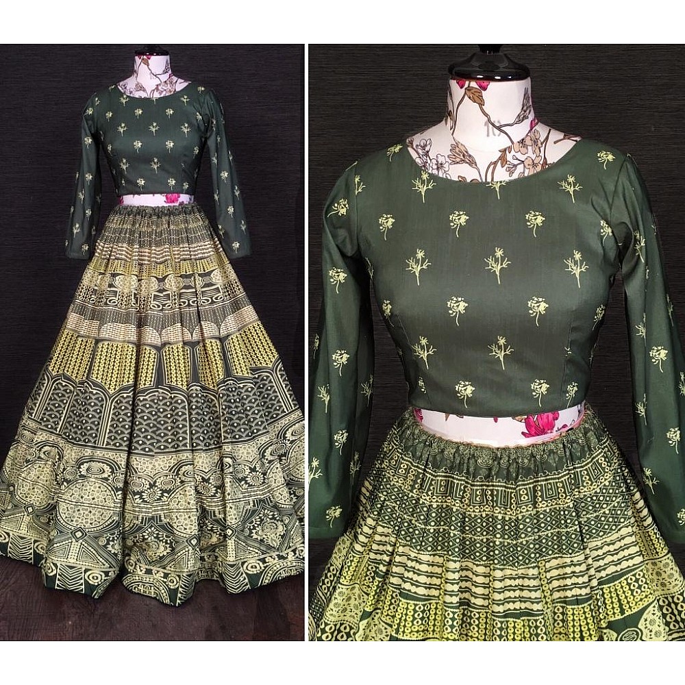 Cream vaishali silk printed embellish sequins work lehenga choli