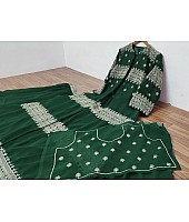 Dark green georgette heavy embroidered work lehenga choli with koti