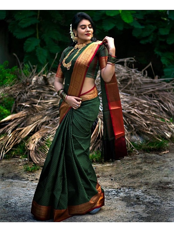 Dark Green and Red Green Lichi Banarasi Silk Saree - Monastoor- Indian  ethnical dress collections with more than 1500+ fashionable indian  traditional dresses and ethnical jewelleries.
