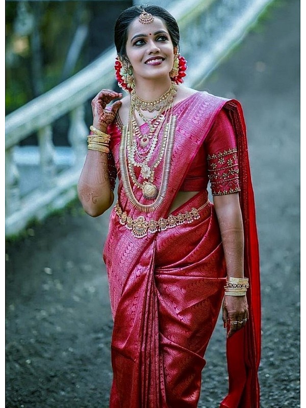 Details more than 167 dark red bridal saree super hot