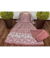 Dusty rose georgette chine stich work top with plazzo