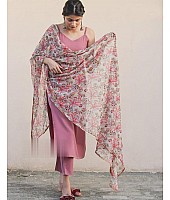 Dusty rose japan silk with extra sleeve kurti with plazzo