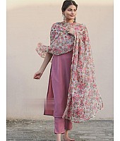 Dusty rose japan silk with extra sleeve kurti with plazzo