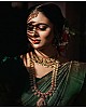 Green soft lichi silk golden zari jacquard weaving wedding saree