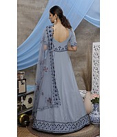Grey diamond georgette embroidered anarkali gown