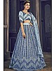 Grey net sequence embroidered  work party wear lehenga choli