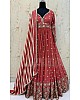 Magento red heavy georgette fully embroidered work occasional wear gown