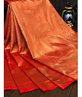 Magento red kanchiwaram zari weaving work wedding saree