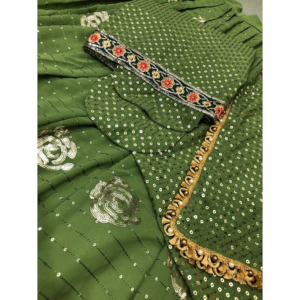Mehndi Green georgette heavy embroidered lehenga choli