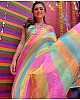 Multicolour organza with mulberry digital printed saree