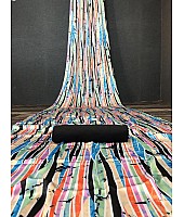 Multicolour pure japan satin printed saree