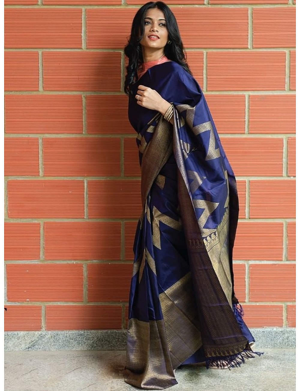 Saree : Beautiful embroidered blue georgette wedding saree