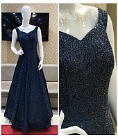Navy blue partywear gown