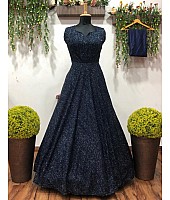Navy blue partywear gown