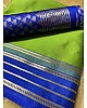 Neon green soft lichi silk jacquard weaving work wedding saree