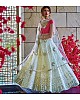 Off white georgette embroidered with real mirror work lehenga choli