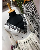 Off white heavy embroidered sharara suit