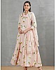Peach chinon silk digital printed gown