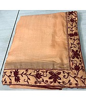 Peach dolla silk thread and stone work saree