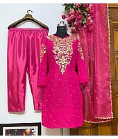 Pink heavy georgette embroidered work salwar suit