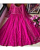 Pink heavy georgette fully embroidered work designer gown