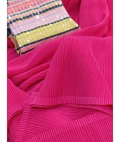 Pink heavy georgette pattern work fancy saree
