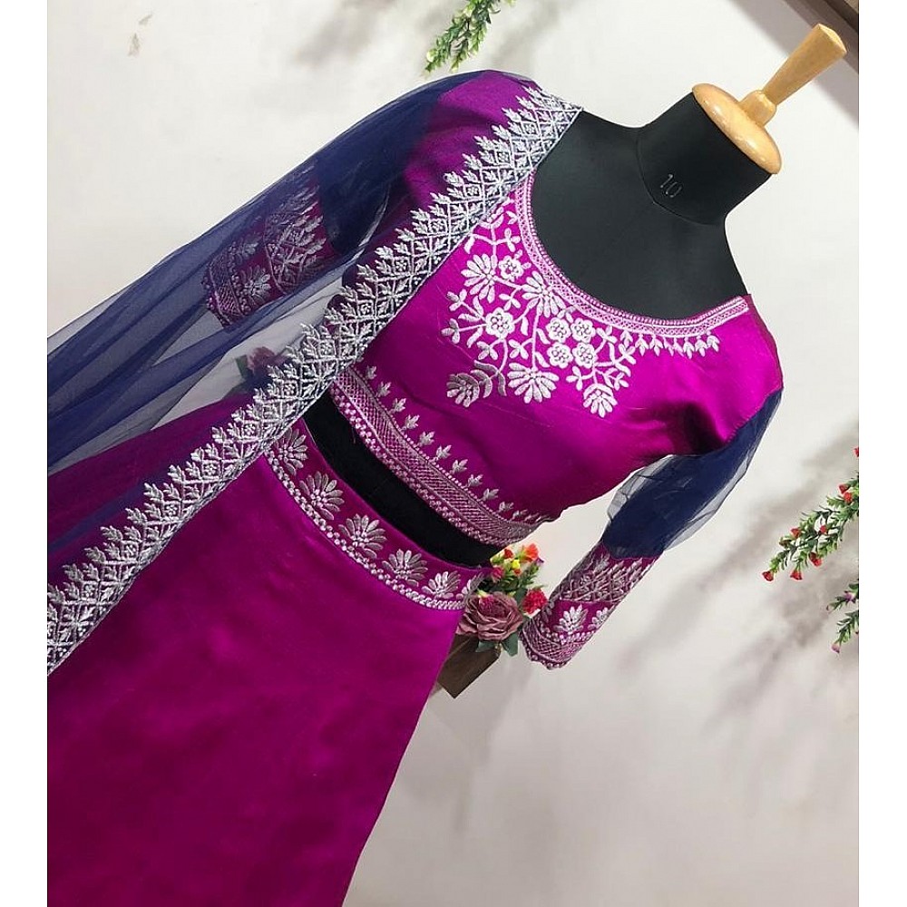 Pink malbari silk heavy embroidered wedding lehenga choli