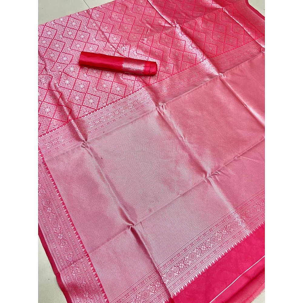 Pink soft lichi silk