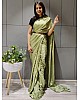 Pista green booming silk ready to wear saree