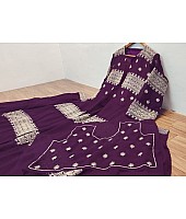 Purple georgette heavy embroidered work lehenga choli with koti