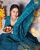 Rama blue georgette heavy embroidered wedding lehenga choli