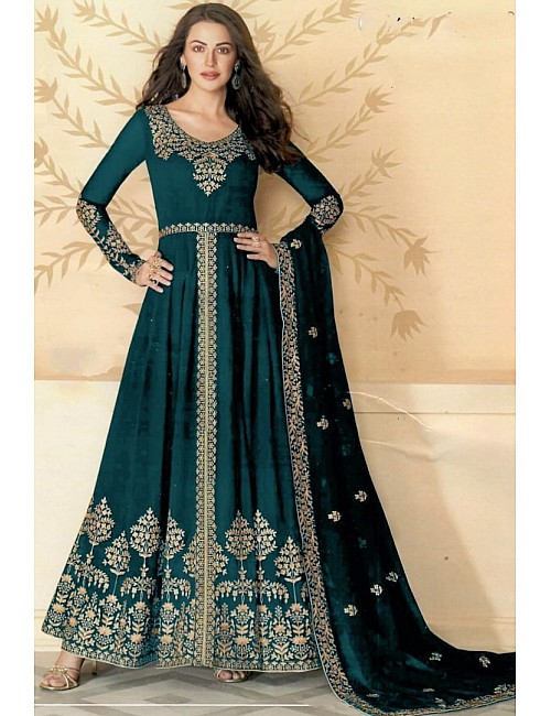 Rama bluming georgette chain stich embroidered anarkali gown