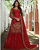 Red georgette embroidered cording with sequence work lehenga choli