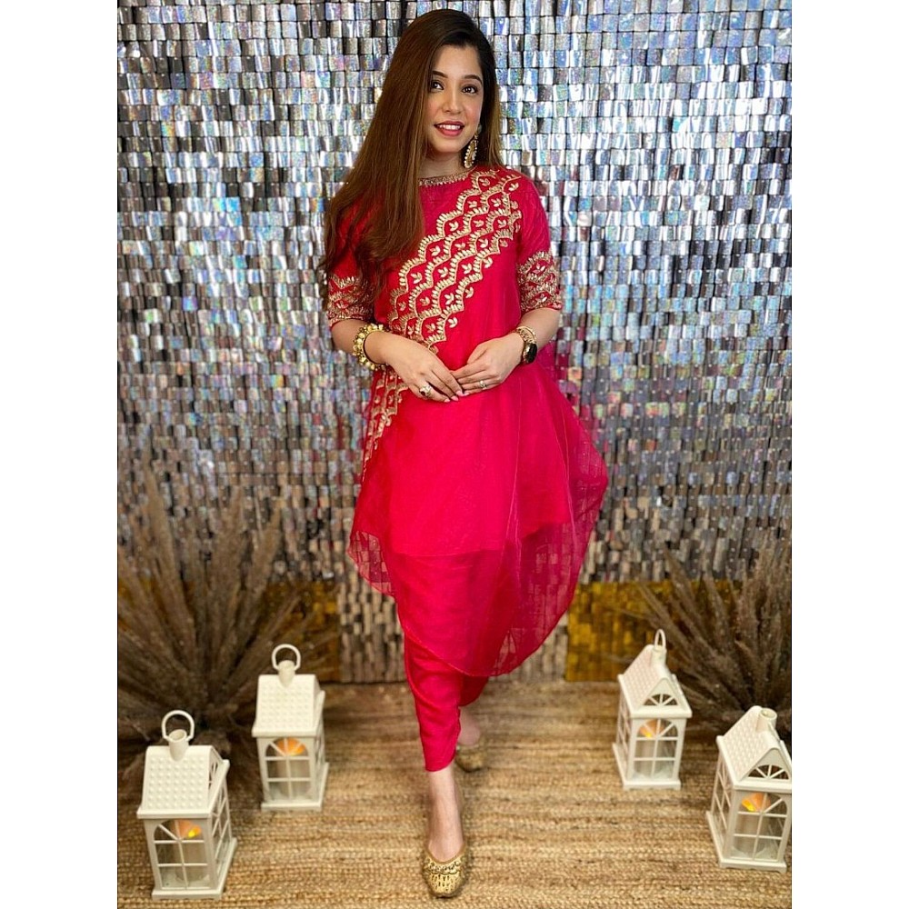 Punjabi Suits : Red georgette embroidered punjabi patiala ...