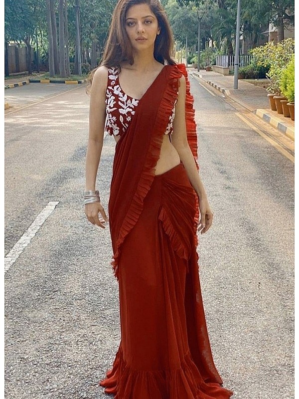 Buy Sensational Red Color Fancy Silk Net Lace Dolla Silk Multi Work Designer  Saree Blouse For Function Wear | Lehenga-Saree