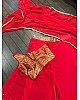 Red georgette sequence work plazzo suit