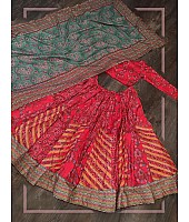 Red vaishali silk digital printed traditional lehenga choli