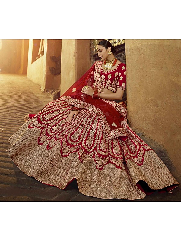 Madhu Creation Semi-Stitched Rajasthani Bridal Lehenga